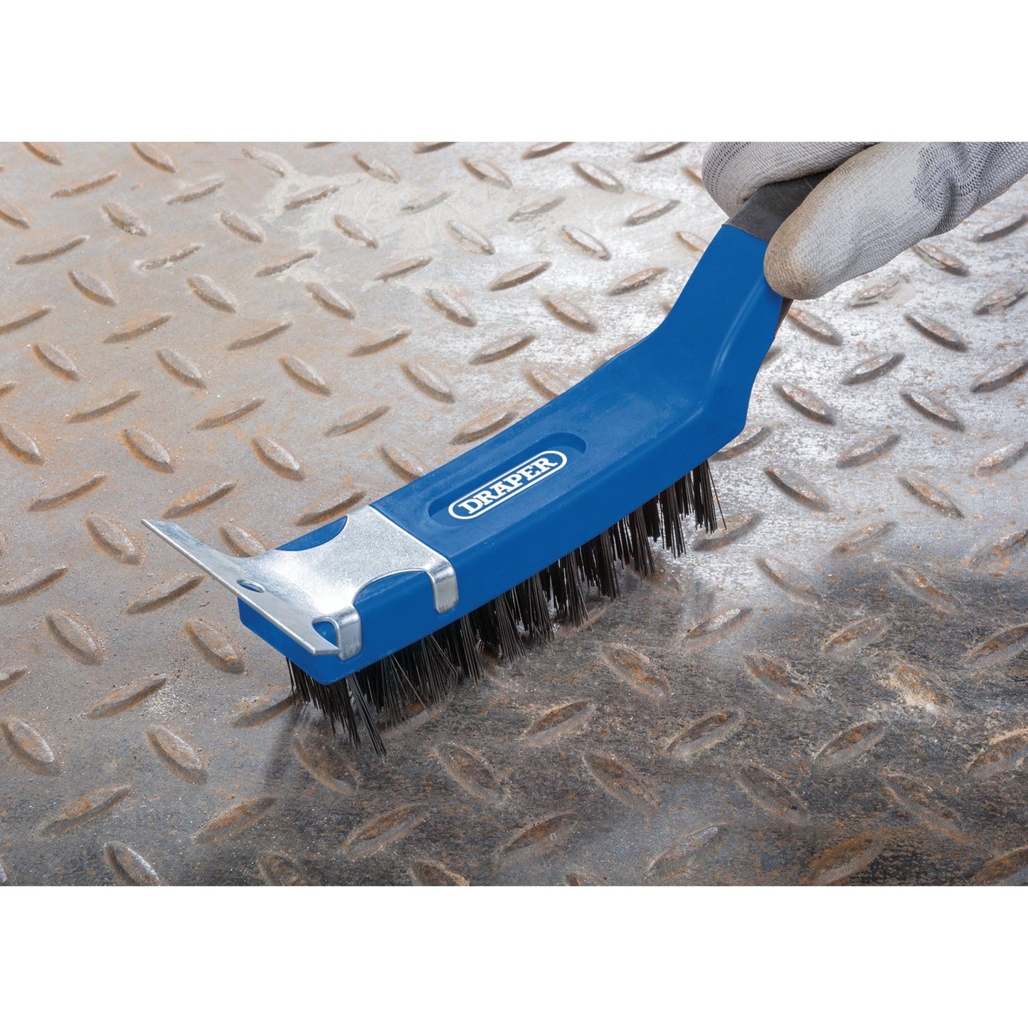Draper 4 Row Carbon Steel Wire Scratch Brush with Scraper 285mm 17182