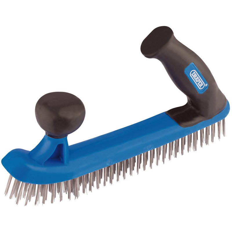 Draper Two Handle Wire Brush 235mm Curved Pattern Stainless Steel Wire 17188