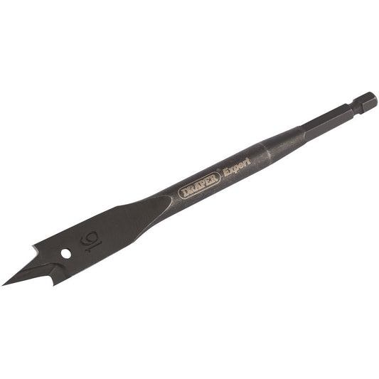 Draper Expert Flat Wood Bit 16mm 6mm 1/4 Hex Shank Precision Central Point 17429