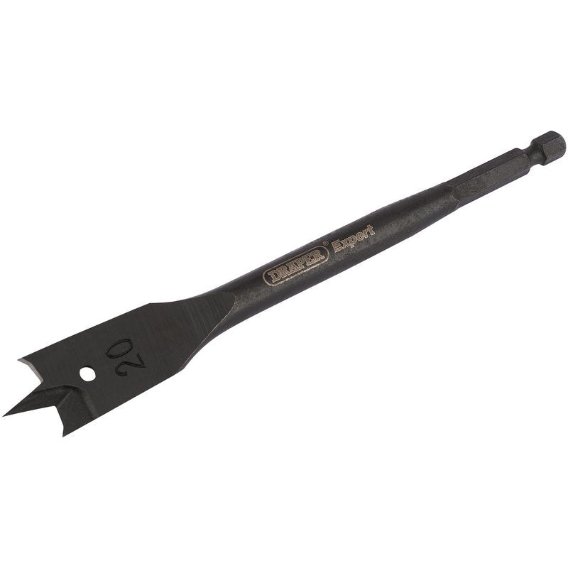 Draper Expert Flat Wood Bit 20mm 6mm Shank Precision Central Point 17432