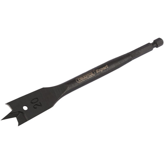 Draper Expert Flat Wood Bit 20mm 6mm Shank Precision Central Point 17432