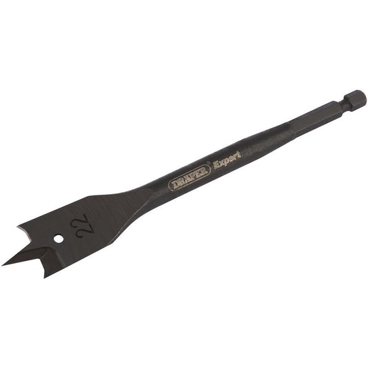Draper Expert Flat Wood Bit 22mm 6mm Shank Precision Central Point 17433
