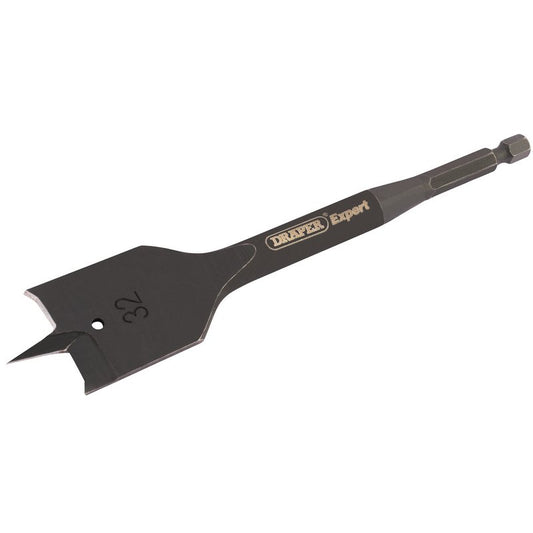 Draper Expert Flat Wood Bit 32mm 6mm Shank Precision Central Point 17435