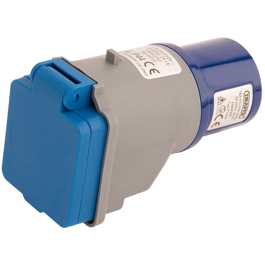 Draper 230V Electrical Site Adaptor with 16A Plug to 13A Socket 17574