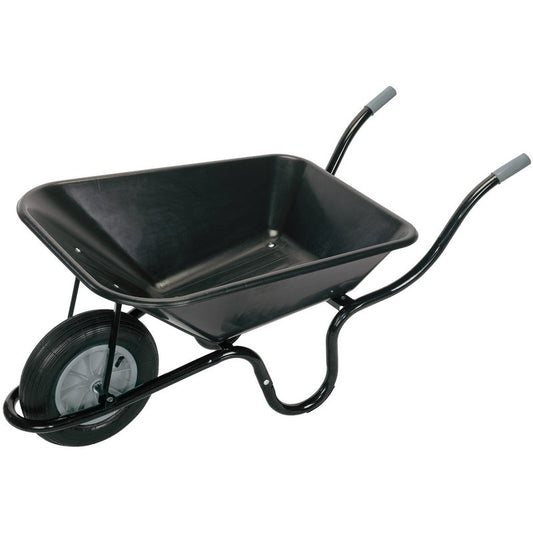 Draper Heavy Duty Plastic Tray Contractors Wheelbarrow 85L Pneumatic Tyre 17993