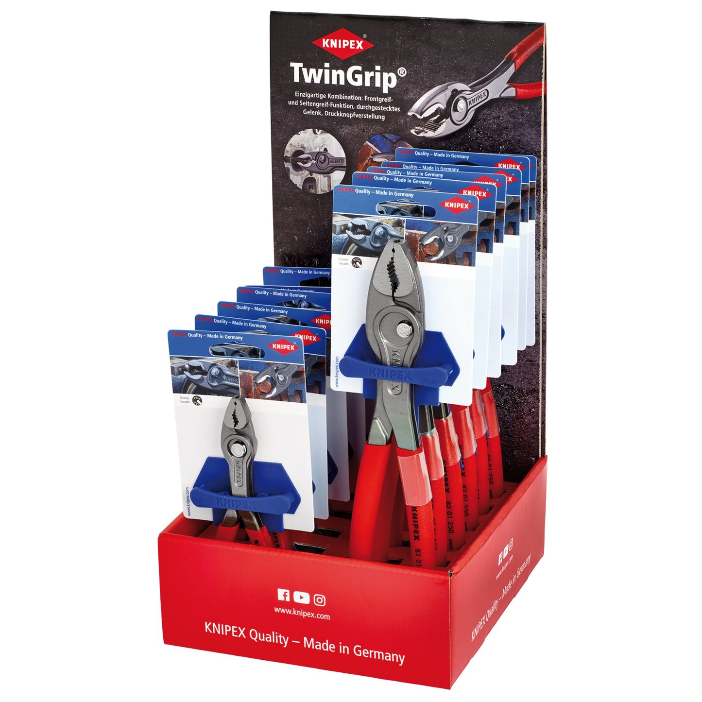 KNIPEX 00 18 01 V53 TwinGrip Front and Side Gripping Pliers Countertop Dispenser (12 Piece)