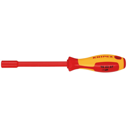 KNIPEX VDE Insulated Nut Driver 7.0 x 125mm Anti Roll Fatigue Free 98 03 07