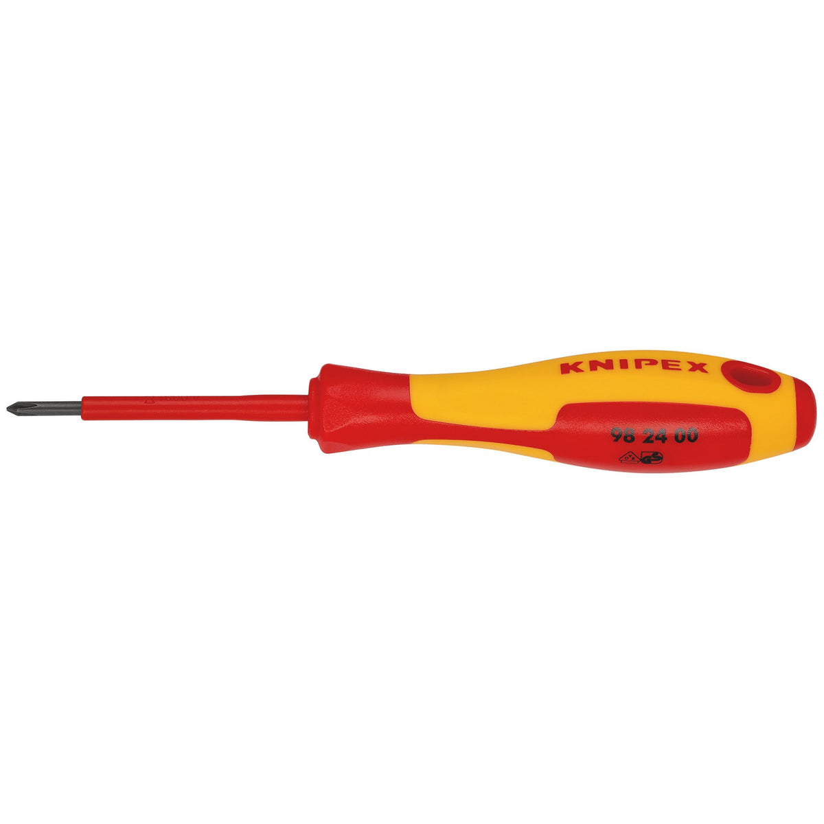 KNIPEX Insulated Screwdriver PH0 x 60 mm Anti Roll Handle 18800