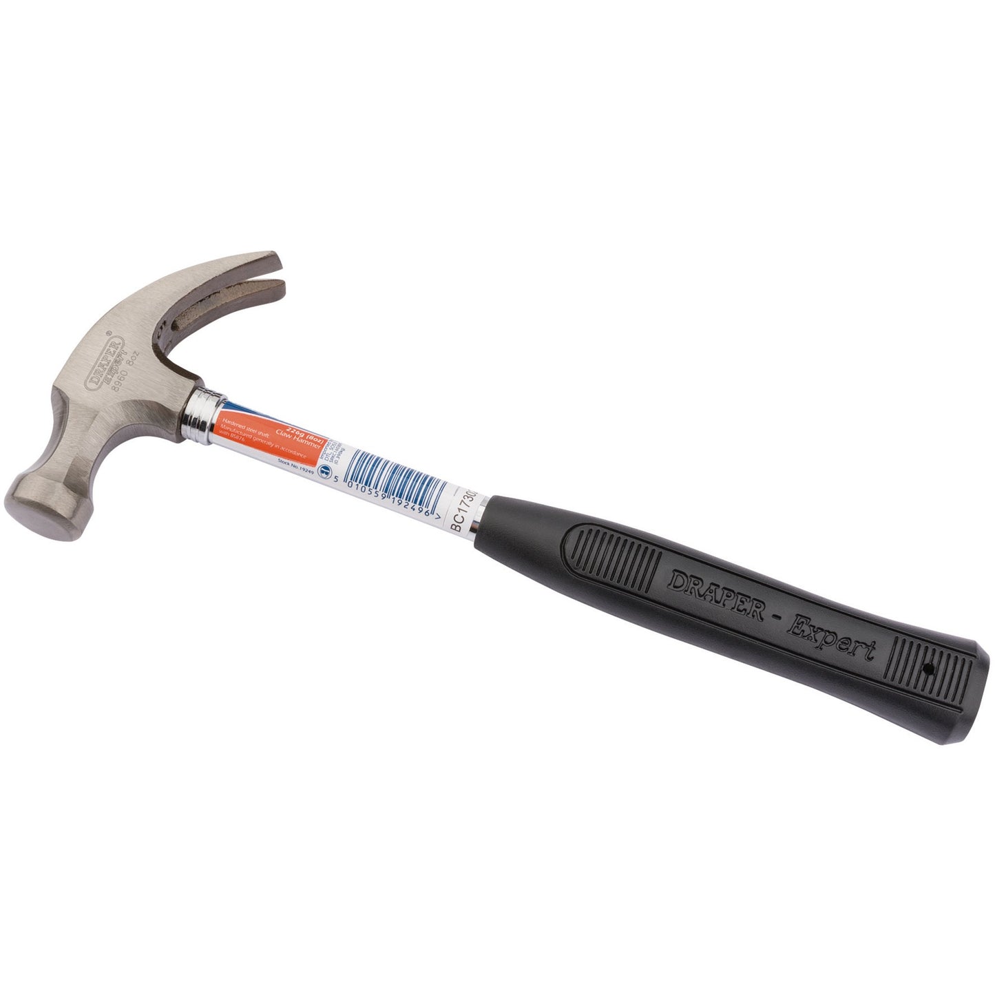 Draper Claw Hammer 225g 8oz Steel Shaft Shock Absorbing PVC Grip 19249