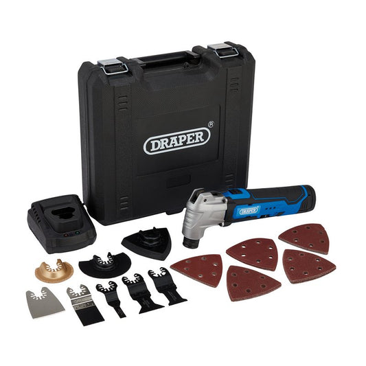 Draper 12V Oscillating Multi-Tool 33 Piece 1 x Battery 1.5Ah 1 x Charger 19392