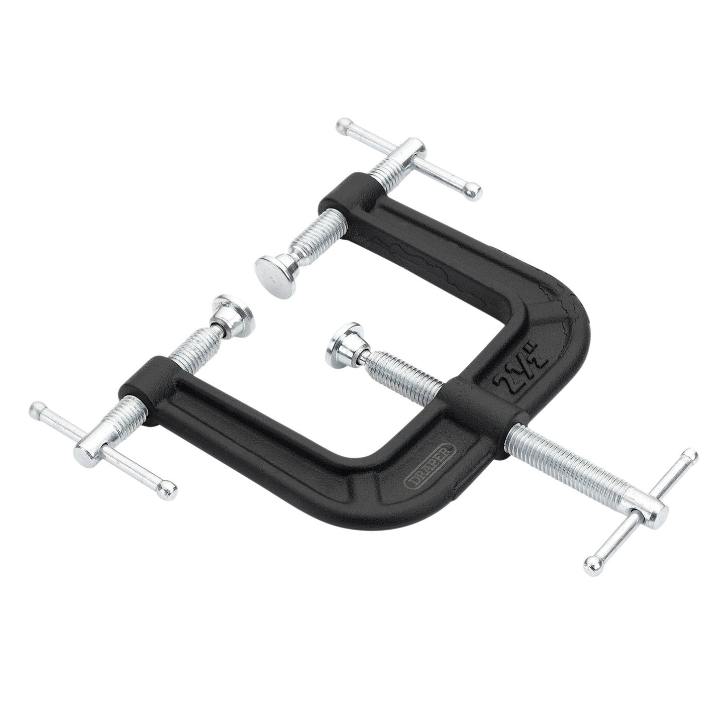 Draper 3-Way G-Clamp 63mm Cast Iron Frame With Swivel Shoe 19404