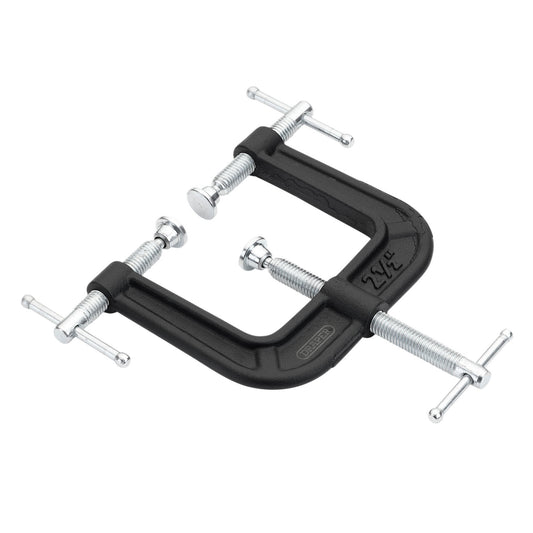 Draper 3-Way G-Clamp 63mm Cast Iron Frame With Swivel Shoe 19404