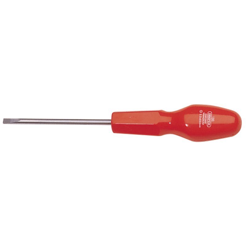 Draper Plain Slot Flared Tip Cabinet Pattern Screwdriver 3.2 x 63mm 19498