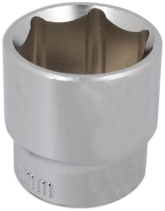 Laser Tools 3/8"D 24mm Chrome Socket Single Hex Standard Length 1950