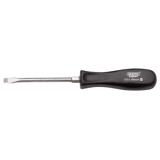 Draper Plain Slot Mechanic's Screwdriver 6 x 100mm Impact Resistant Handle 19529