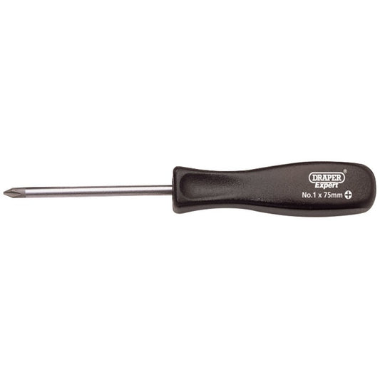Draper Cross Slot Mechanic's Screwdriver No.1 x 75mm SVCM steel blade 19532