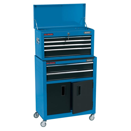 Draper Combined Roller Cabinet and Tool Chest 6 Drawer 24" Blue 19563