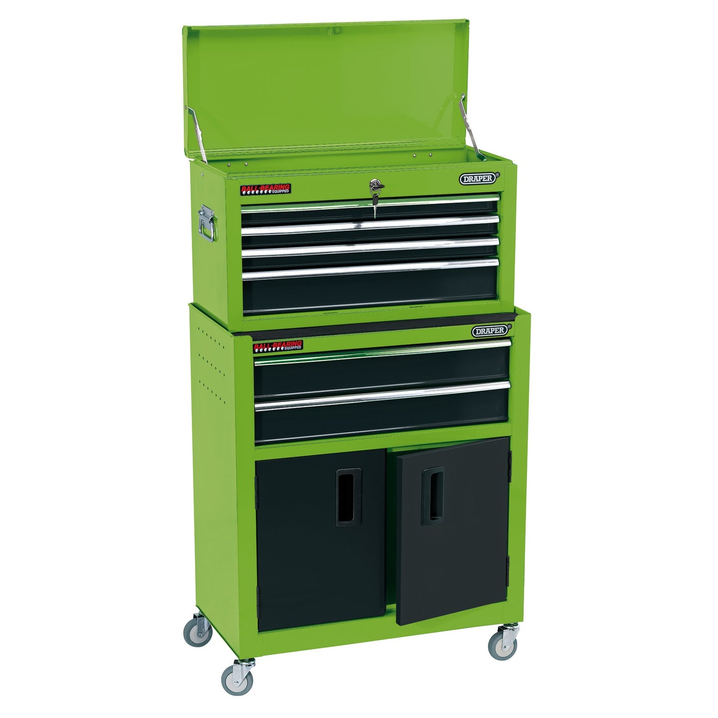 Draper Green Combined Roller Cabinet and Tool Chest 6 Drawer 24" Steel 19566