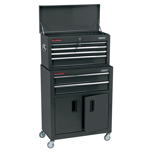 Draper Combined Roller Cabinet and Tool Chest 6 Drawer 24" Black 19572