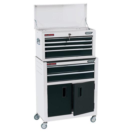 Draper Combined Roller Cabinet and Tool Chest 6 Drawer 24" White 19576