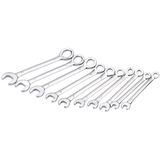 Draper Metric Midget Combination Spanner Set 10 Piece 15° offset jaw 19756