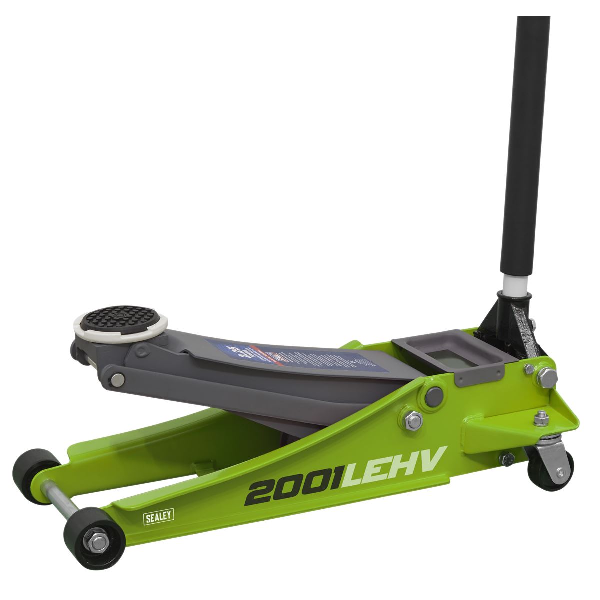 Sealey Trolley Jack 2.25 Tonne Low Profile Rocket Lift Hi-Vis Green 2001LEHV
