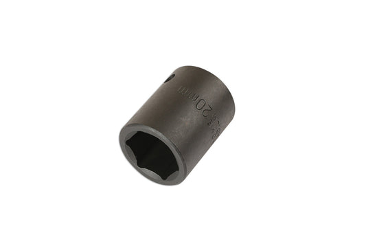 Laser Tools 20mm Standard Impact Socket 1/2"D 6 Point Black Finish 2011