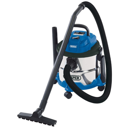 Draper 230V Wet and Dry Vacuum Cleaner with Stainless Steel Tank 15L 1250W 20514