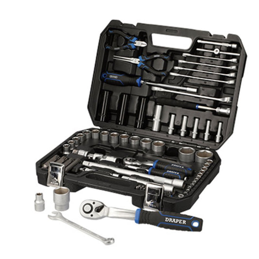 Draper Metric Hexagon Socket Set 1/4" & 1/2"D 83 Piece With Accessories 21444