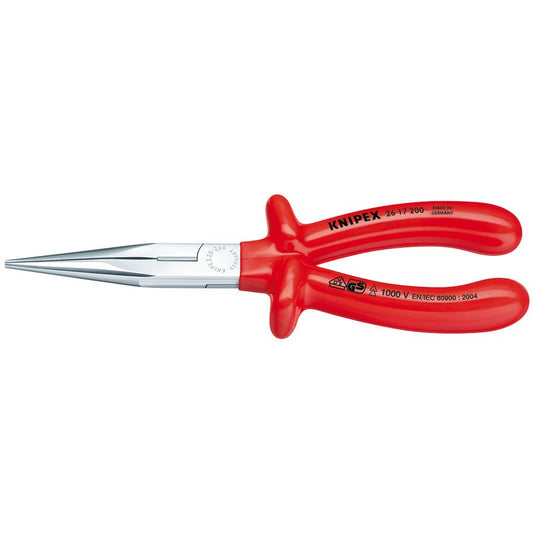 Knipex Fully Insulated Long Nose Pliers 200mm Tested To 10,000V 26 17 200