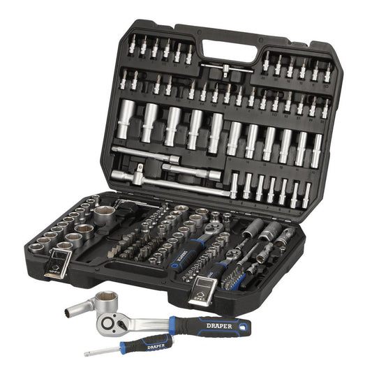 Draper Metric Socket Set 1/4" 3/8" & 1/2"D 171 Piece Deep Standard 6 Point 21529