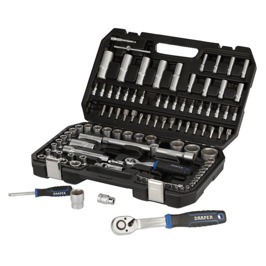 Draper Metric Socket Set 1/4" & 1/2"D 108 Piece 6 Point Deep & Standard 21536