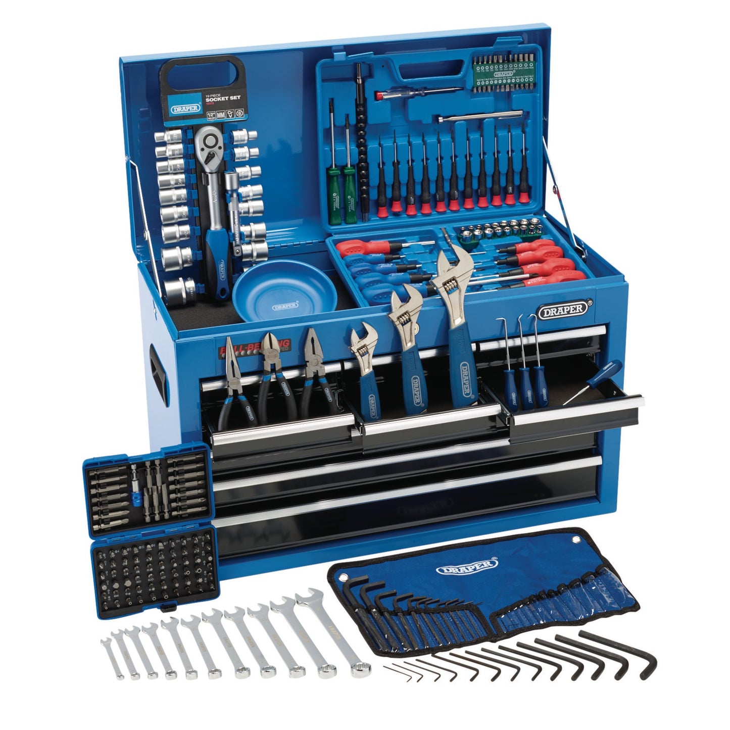 Draper Comprehensive Top Chest Tool Kit 9 Drawer 216 pc DIY Professional 21548