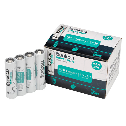Draper Uniross LR03 AAA Power Plus Alkaline Batteries Pack of 24 - 21601