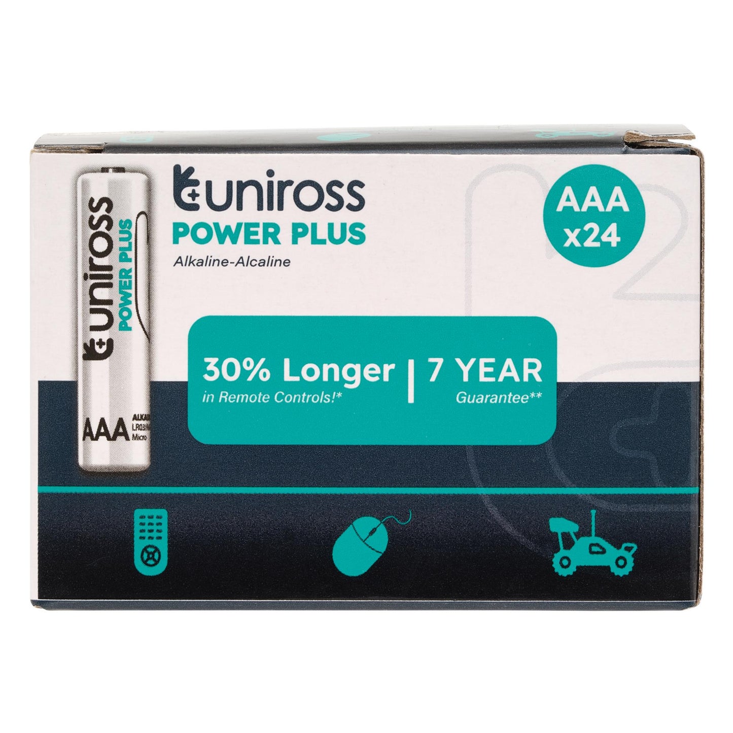 Draper Uniross LR03 AAA Power Plus Alkaline Batteries Pack of 24 - 21601