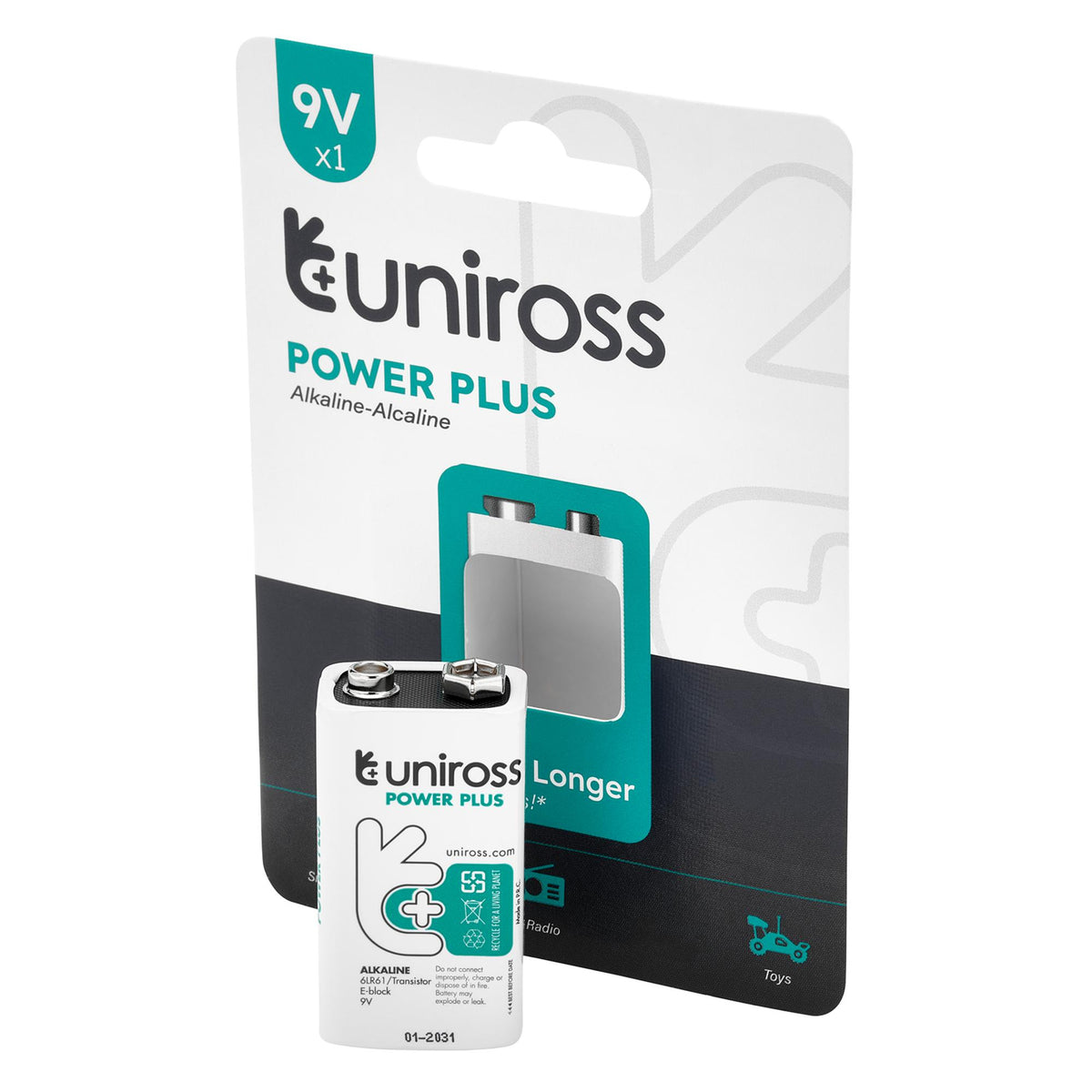 Uniross 6LR61 9V Power Plus Alkaline Battery
