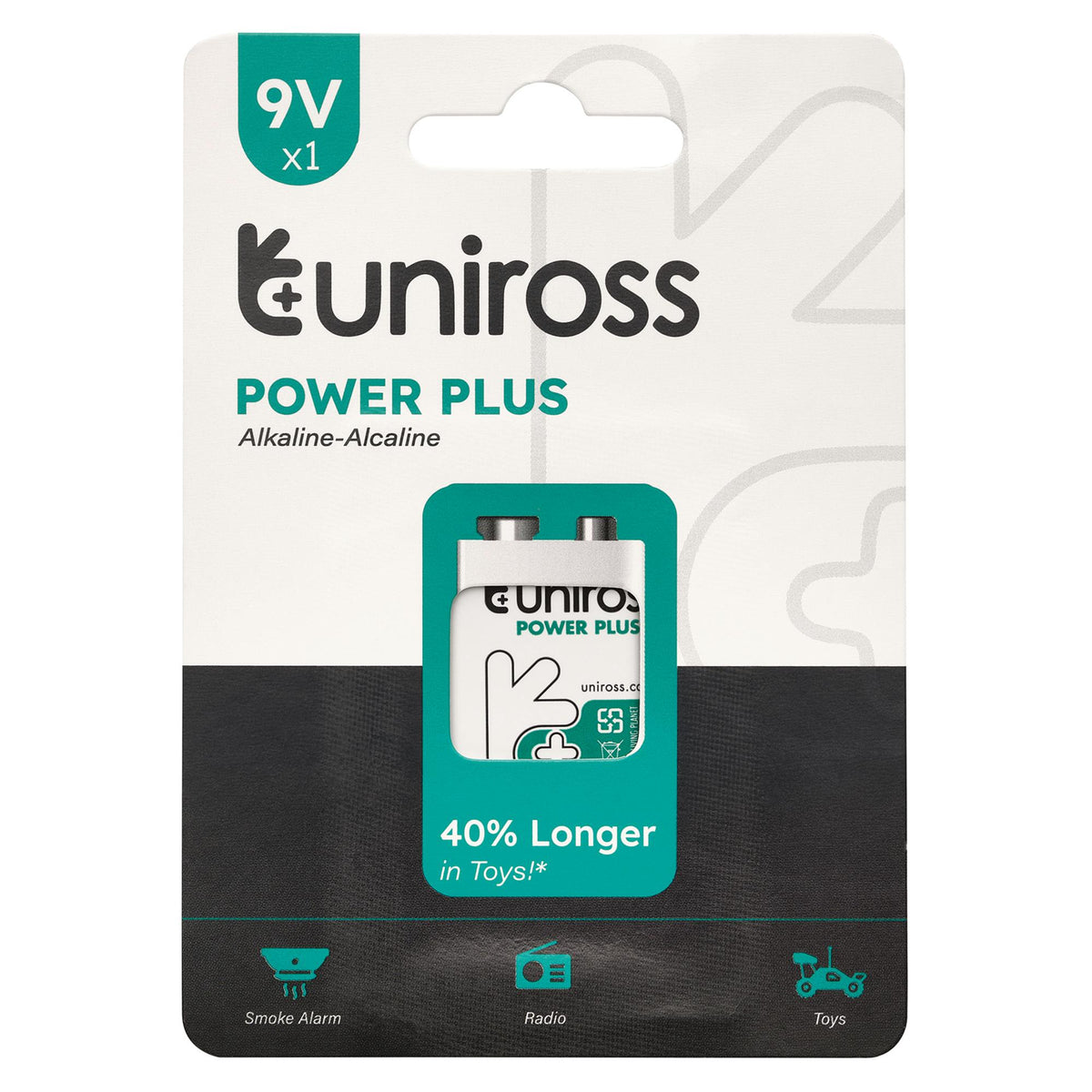 Uniross 6LR61 9V Power Plus Alkaline Battery