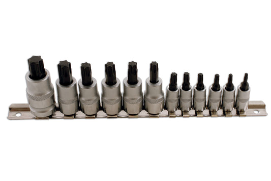 Laser Tools Short Star Socket Bit Set 1/4"D, 3/8"D, 1/2"D 12pc 2196