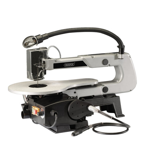 Draper 230V Variable Speed Scroll With Worklight Table 415 x 255mm 90W 22791