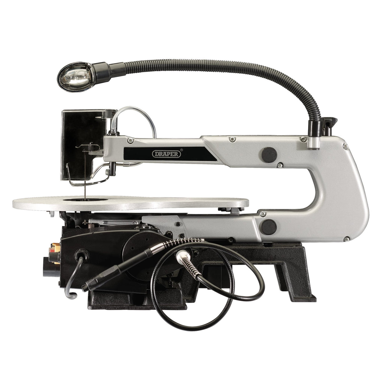 Draper 230V Variable Speed Scroll With Worklight Table 415 x 255mm 90W 22791