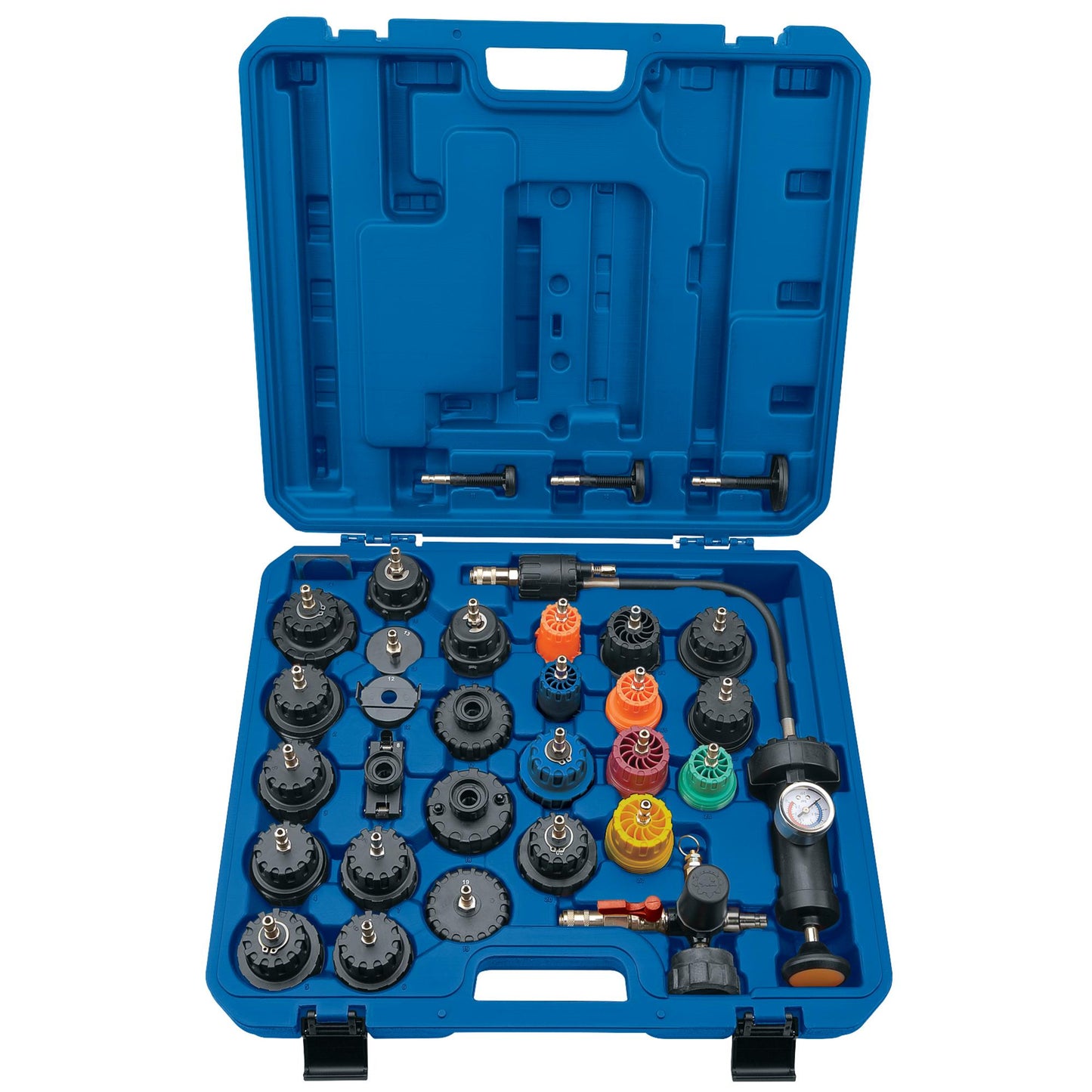 Draper Cap And Radiator Pressure Test Kit 32 Piece Hand Pump In bar & PSI 23420