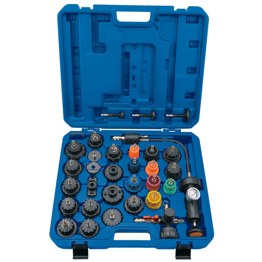 Draper Cap And Radiator Pressure Test Kit 32 Piece Hand Pump In bar & PSI 23420