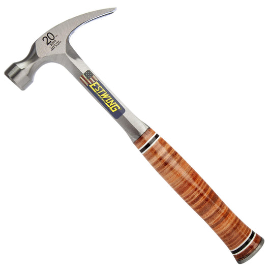 Estwing Straight Claw Hammer with Leather Grip 20oz 560g E20S