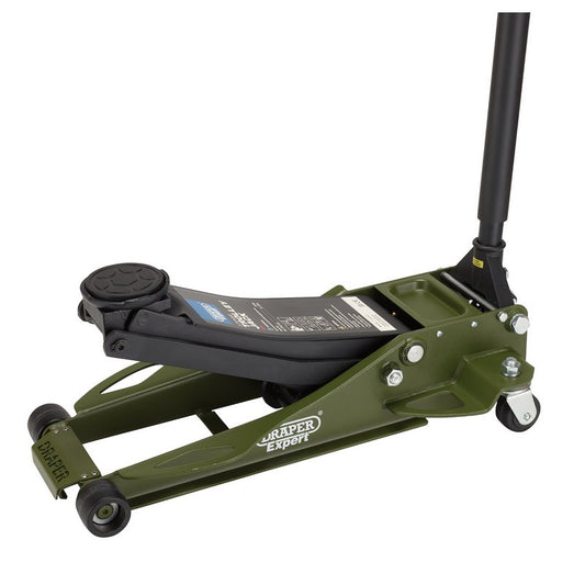 Draper Expert 3 Tonne, Green Low Profile Fast Lift Garage Trolley Jack 23817