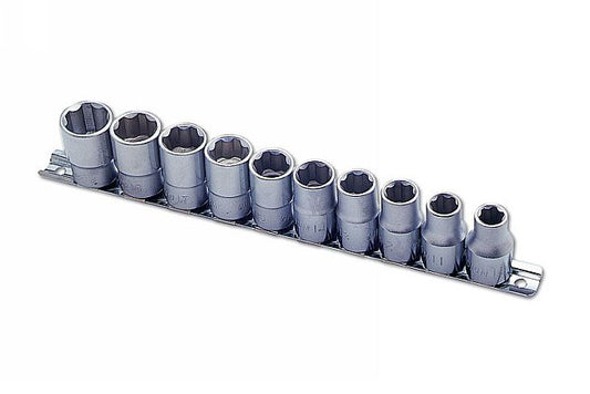 Laser Tools Metric Socket Set Pozitiv Lock 1/2"D 10pc From 10mm to 19mm 2384