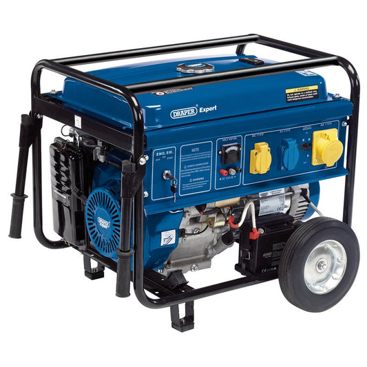 Draper Expert 5000W 13HP Petrol Generator with Wheels 25L Tank 23987