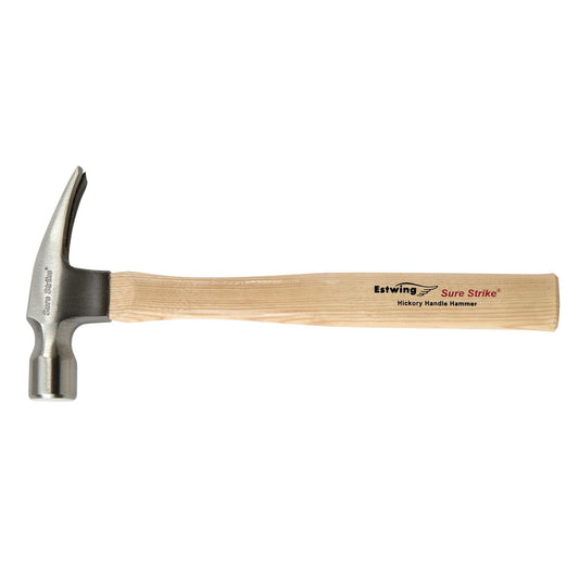 Estwing Sure Strike Straight Claw Hammer with Hickory Handle 16oz 448g EMRW16S
