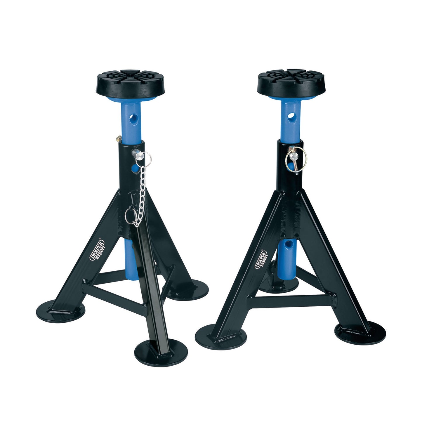 Draper Expert Axle Stands 3 Tonne Pair Circular Saddle Height 350-555mm 24173