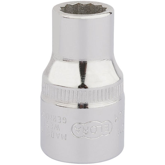 Elora Bi-Hexagon Socket 1/2"D 7/16" Chrome Plated Hardened And Tempered 24343