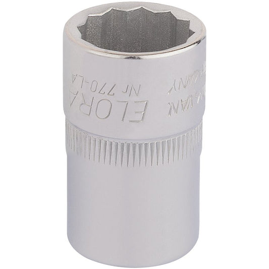 Elora Bi-Hexagon Socket 1/2"D 11/16" Chrome Plated Hardened And Tempered 24400